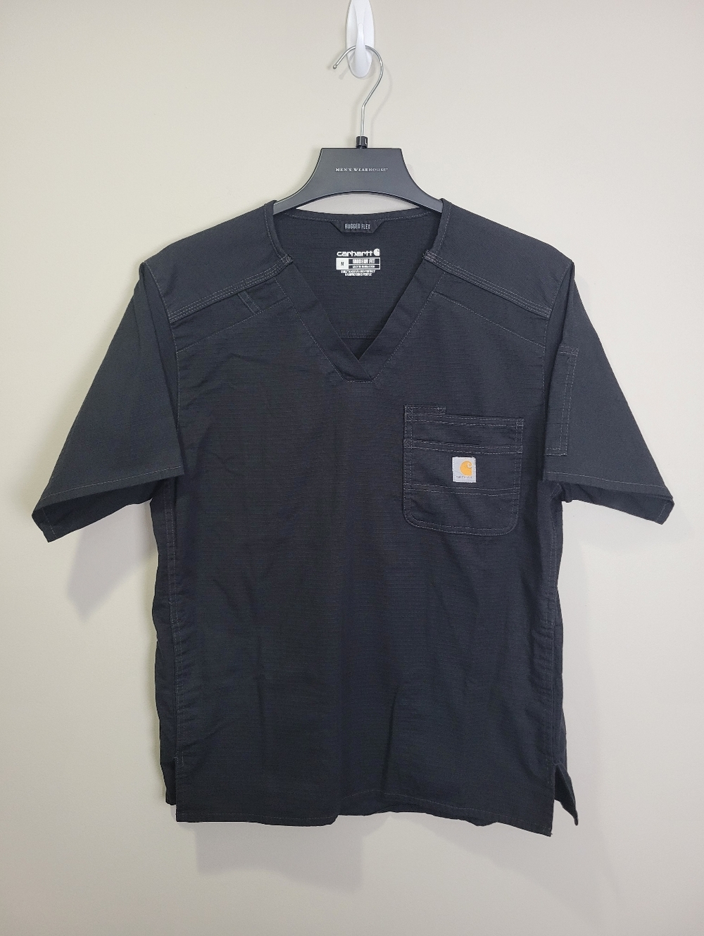 Carhartt Men's Ripstop Utility Scrub Top Rugged Flex Medium Black